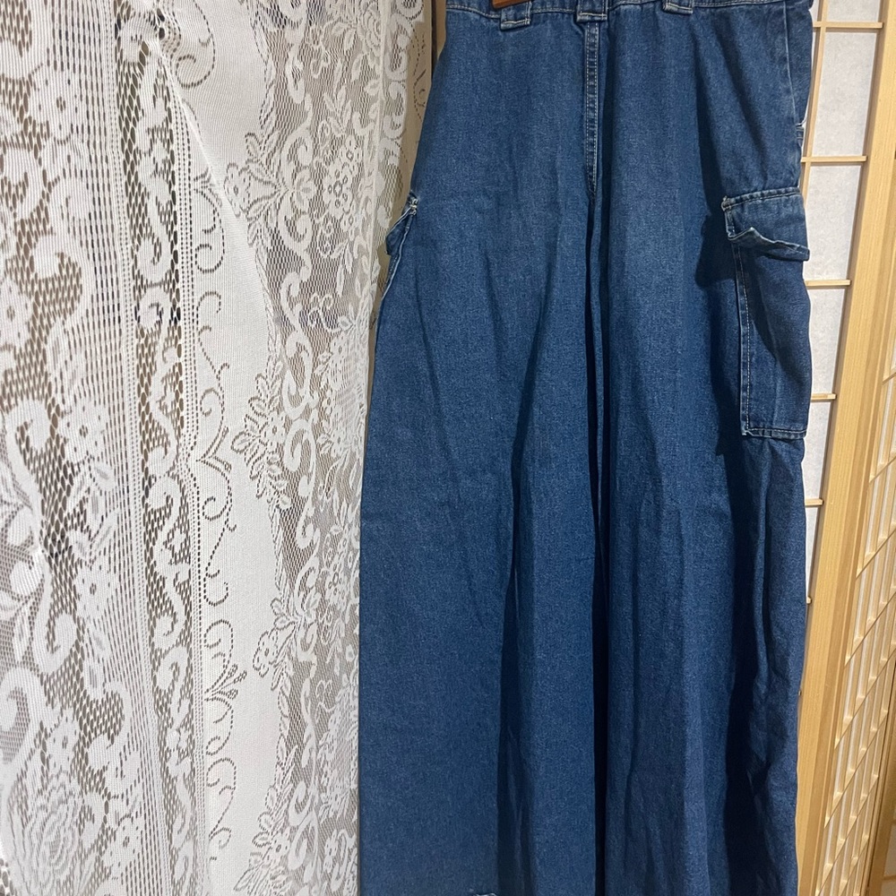 Denim Maxi Jeans with Pockets